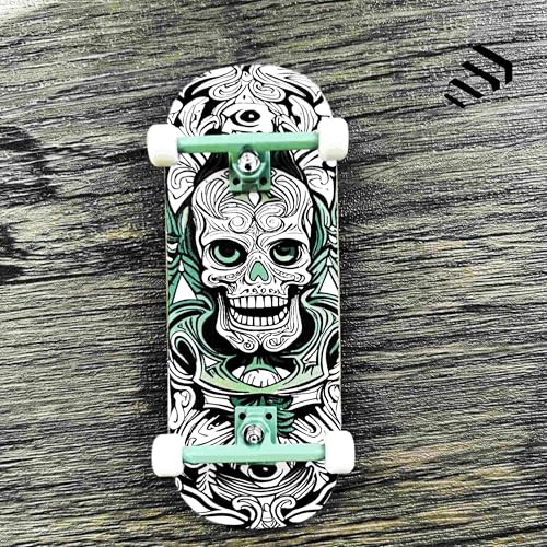 NOAHWOOD NW14.0 Fingerboard Complete (Short Nose Short Tail Deck 98x35.5mm 5-Layer Color Maple Pro concave Design Mini Skateboard Deck) +Pro 36mm Hex Mint Truck + Beige ii Wheel (White fingersoul)