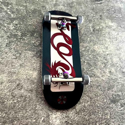Noahwood PRO Fingerboard Complete (6-Layer Colour Maple Wooden Deep Concave 35.5 x 97mm Handmade Deck + 34.5mm ARK 1G Truck + Gray Wheels ii) (Limited Collection 2024 Loong)