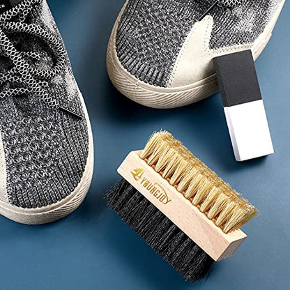 2 Pcs Sneaker Cleaning Brush Shoes Shine Dauber Suede Brush Nubuck Cleaner Crepe Applicators Suede Eraser Set(Dual with Eraser) - style: Dual with Eraser