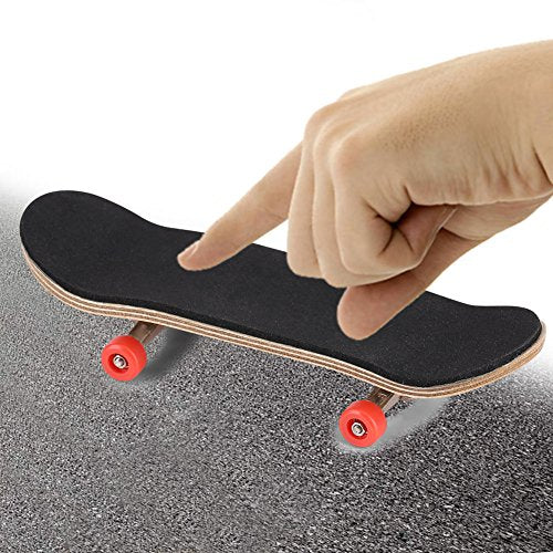Milltrip Wooden Finger Skateboards, 1Pc Maple Wooden Alloy Fingerboard Finger Skateboards with Box Reduce Pressure Gifts (red) - color: Red