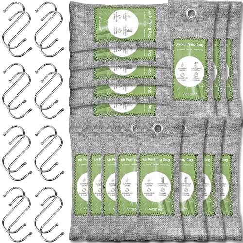16 Pack Bamboo Charcoal Air Purifying Bag, Activated Charcoal Bags Odor Absorber, Moisture Absorber, Natural Car Air Freshener, Shoe Deodorizer, Odor Eliminators For Home, Pet, Closet (16x50g) - color: Small 16 Pack