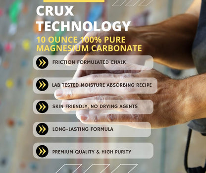 Crux Technology Sports Chalk for Rock Climbing 100% Magnesium Carbonate - style: Micronised Powder