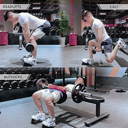UNMERA Squat Wedge Block 6PCS Adjustable Non-slip Rubber Squat Ramp | Squat wedge for heel-elevated training, deadlifts, and calf stretches to improve mobility, balance, and strength.