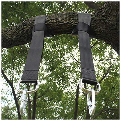 Tree Swing Straps, 2 PCS Hanging Kit 5ft Straps Holds 2200 lbs with 2 Safer Lock Snaps Perfect for Swing Seat, Plank, Hammock - color: 150cm straps with Carabiner