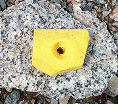 Single Handed Jug Polyurethane Bolt-On Rock Climbing Wall Hand Hold - color: Yellow
