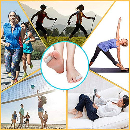Pnrskter Pinky Toe Separator, 10Pcs Triple Gel Toe Protectors | Little Pinky Toe Spacer for Overlapping Toe, Curled Pinky Toes Separate and Protect, Relief from Friction