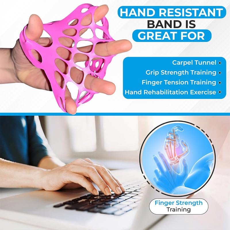 Finger Exerciser for Hand Strength | Silicone Hand Exerciser & Finger Strengthener, Finger Stretcher Resistance Band for Grip Training - size: ladies' style