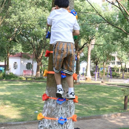 Climbing Hold for Kids Outdoor-Ninja Tree Climbing Rocks 18 Pcs with 6 Ratchet Straps Grip Kits for Outdoor Ninja Warrior Obstacle Course Training (Rocks 12 Pcs and 6 Ratchet)