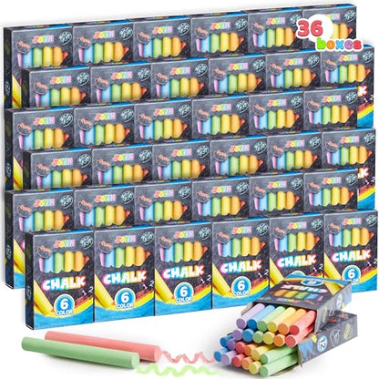 JOYIN 432 Counts Mini Chalk Set for Kids, Non-Toxic Mini Chalk for Boys Girls 3+, School Supplies for Teachers, Goody Bag Fillers, Sidewalk Chalk Party Favors (36 Boxes)