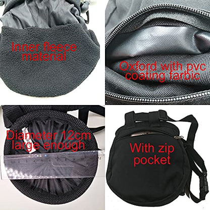 Chalk Bag, No Leak Rock Climbing Straw String Bag Drawstring Rock Climbing Chalk Bag Magnesia Sack with Zippered Pocket Adjustable Belt for Hunting, Hiking, Fitness Gym - color: Black