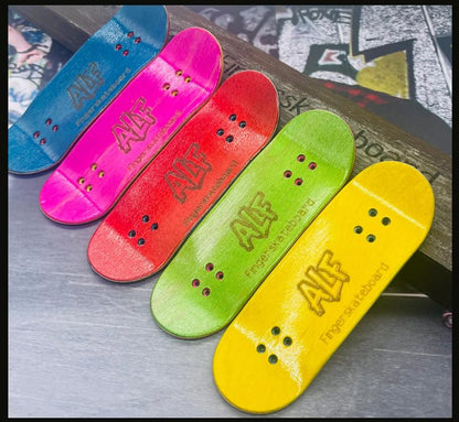32mm Professional Fingerboard Complete Set, 7 Color Options, 5-Layer Maple Wood Deck with Metal Trucks, Bearing Wheels and Grip Tape (Green) - color: Green