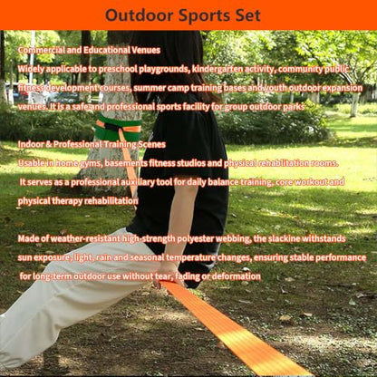 65ft Ninja Slackline Kit with Ratchet System 350lb | Backyard Gym Slackline Set for Kids and Adults, Balance Training Equipment, Carry Bag, Ninja Course Accessories CPSC Approval - size: 65FT Ninja line