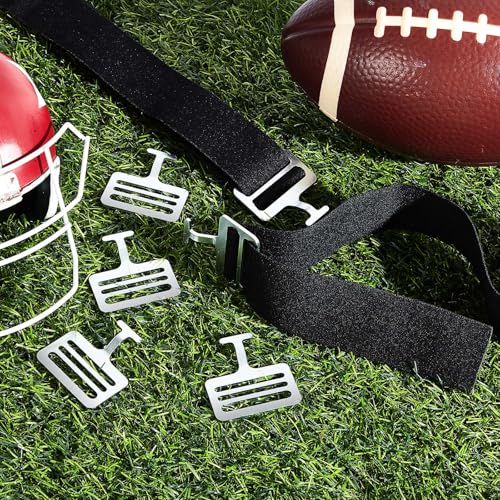 Fabbay Shoulder Pad T Hook with Elastic Strap,Include Silver Metallic Football T Hook for Youth Adult Football Shoulder Pad Straps - size: 1 Inch