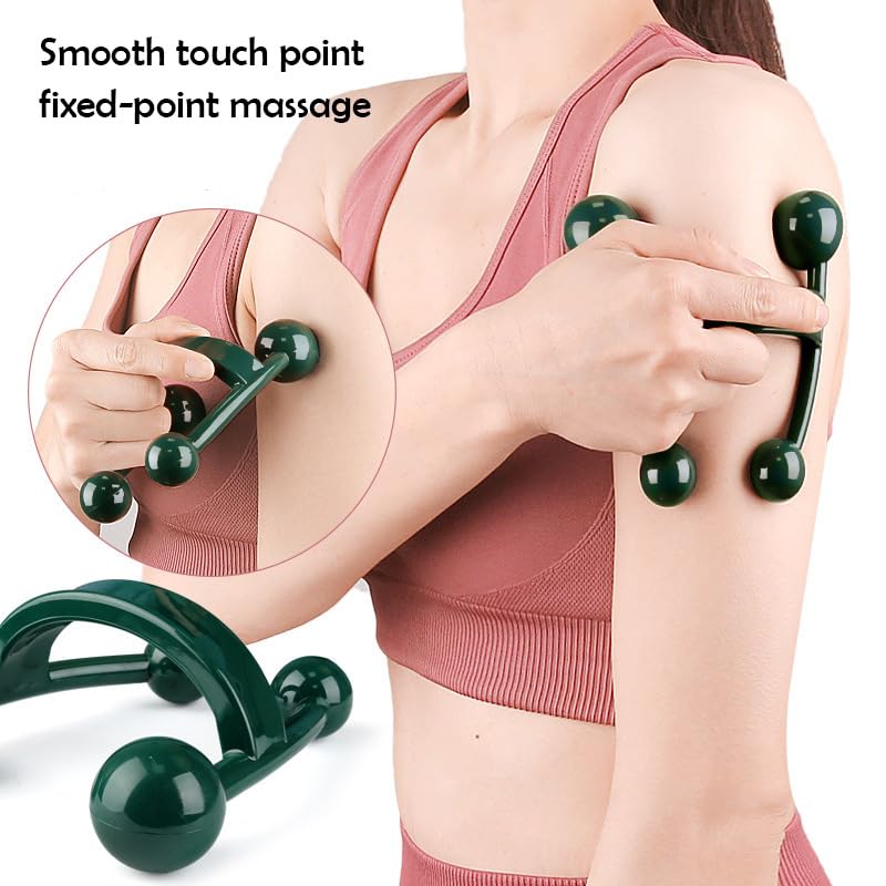 Handheld Trigger Point Massage Tools, 2 Pcs 4 Point Deep Tissue Manual Massager Full Body Massager, Handheld Palm Pressure Point Massage Tool for Neck Shoulder Back Waist Arm Leg Muscle Pain Relief