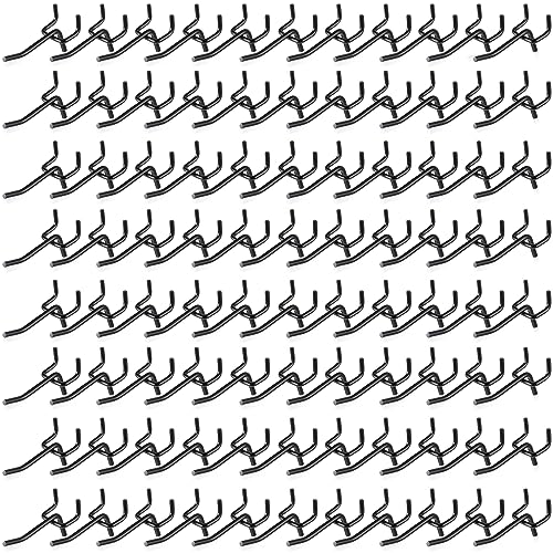 Shimeyao 100 Pcs Peg Board Shelving Hooks Stainless Steel Hanging Board Pegs Wall Display Hooks Bulk for 1/8 1/4 Garage Storage Organizer Accessories (2.8 Inch,Black) - color: Black, size: 2 Inch
