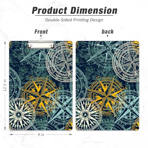 Rimilak Wood Clipboard, 8.5x11 Hardboard Clip Board, Machinery | Fun Design, Cute Custom Pattern, 9 x 12.5 in Letter Size for Classroom, Teachers, Kid, Woman, School & Office Supply - color: Machinery