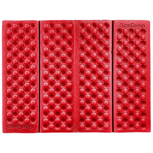AceCamp 3940 Portable Lightweight Mini Waterproof Folding Mat, Foam Sitting Pad for Outdoor Activities, Foldable Kneeling and Seat Cushion for Comfort, Red - style: 1-pack