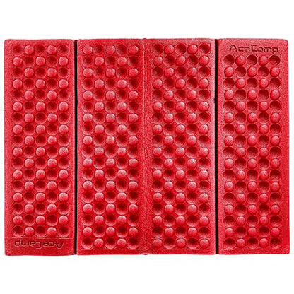 AceCamp 3940 Portable Lightweight Mini Waterproof Folding Mat, Foam Sitting Pad for Outdoor Activities, Foldable Kneeling and Seat Cushion for Comfort, Red - style: 2-pack