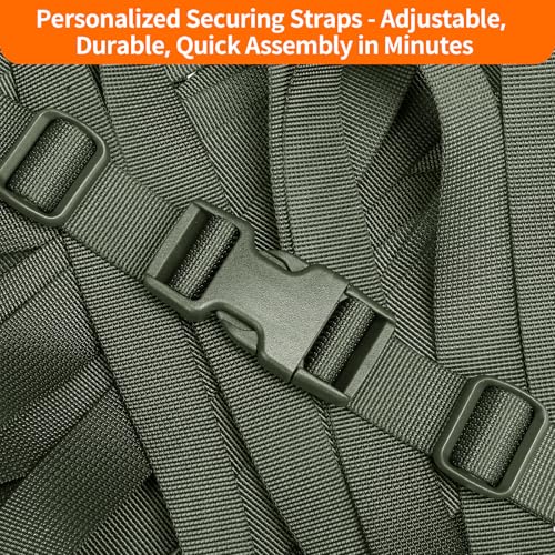 BEYOURD 1 inch Buckles and Strap Set: 10 Yards Polyester Webbing Strapping, 6 Pack Dual Adjustable Side Release Plastic Buckles, 12 PCS Tri-Glide Slider Clips for Hiking equipment, Olive Green - color: Olive Green