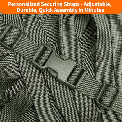 BEYOURD 1 inch Buckles and Strap Set: 10 Yards Polyester Webbing Strapping, 6 Pack Dual Adjustable Side Release Plastic Buckles, 12 PCS Tri-Glide Slider Clips for Hiking equipment, Olive Green - color: Olive Green