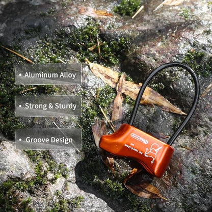 Climbing Abseiling Belay Device ATC Rappelling Descender 25KN V-grooved Equipment - color: Orange