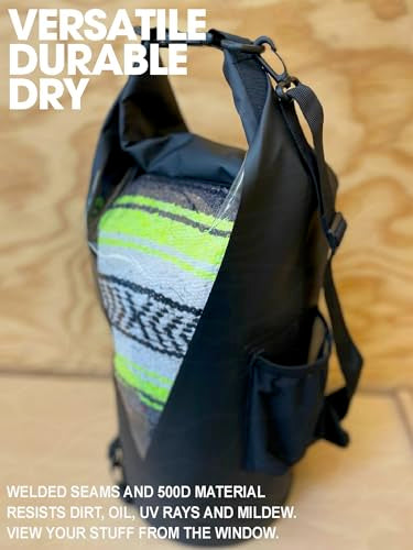 WALRI 20L Waterproof day pack for Sports, Surf, Turf and Dirt (Black) - color: Black
