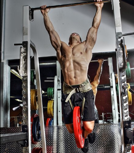 Nylon Dip Pullup Squat Belt (Camo, Medium)
