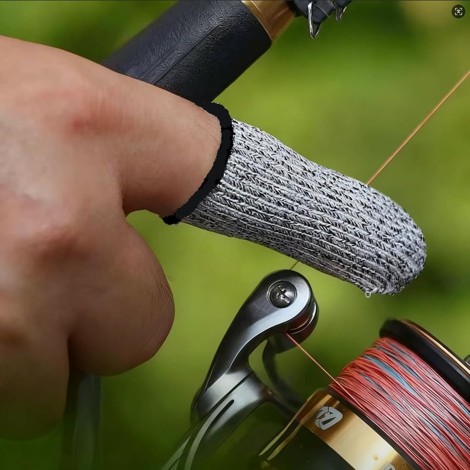 40 Pack Fishing Finger Sleeves Cut Resistant Finger Cots - 2.36" (6cm) Breathable Knitted Finger Guards for Fishing, Outdoor Work, Gardening, Archery