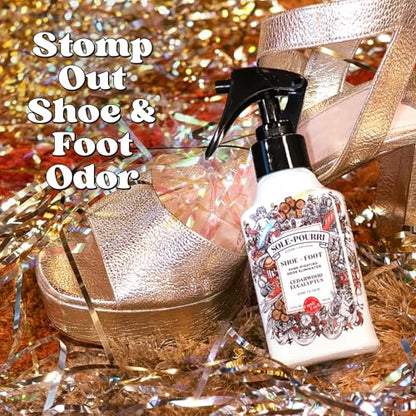 Sole-Pourri Shoe Deodorizer + Foot Spray, 3.4 Fl Oz, Up to 150 Uses, Funk-Fighting Odor Freshener with Essential Oils, for Smelly Shoes, Feet & Gym Bags, Cedarwood & Eucalyptus Scent - size: 1 Ounce (Pack of 1), style: Cedarwood Eucalyptus