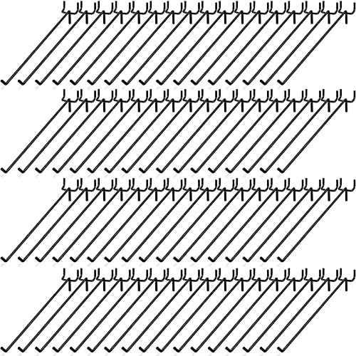 Shimeyao 100 Pcs Peg Board Shelving Hooks Stainless Steel Hanging Board Pegs Wall Display Hooks Bulk for 1/8 1/4 Garage Storage Organizer Accessories (10 Inch,Black) - color: Black, size: 10 Inch