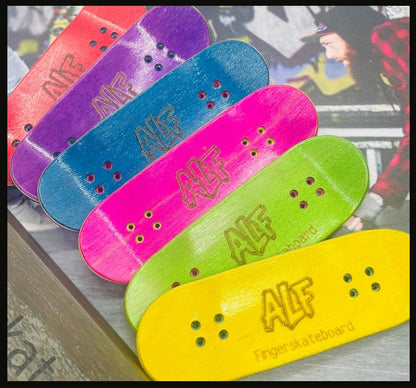 32mm Professional Fingerboard Complete Set, 7 Color Options, 5-Layer Maple Wood Deck with Metal Trucks, Bearing Wheels and Grip Tape (Rose Red) - color: Rose Red