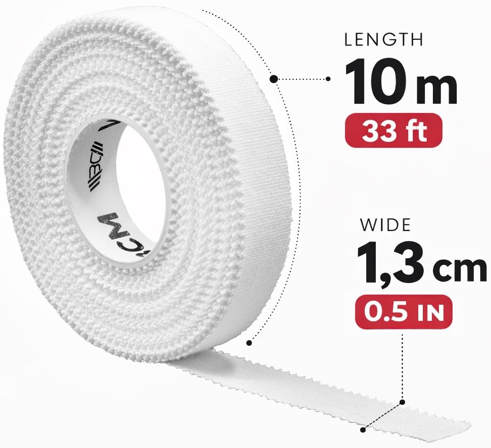WARM BODY COLD MIND Athletic Finger Tape - 0.5inch x 33ft - Sport Tape for Fingers, Strong Hand Wrap for Crossfit, Weightlifting, Jiu Jitsu, Rock Climbing - color: 3 Rolls White (33ft)