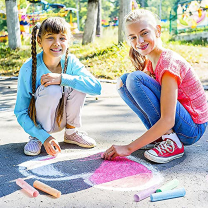 feela 168 Pack Sidewalk Chalk, Sidewalk Chalk Set For Kids Jumbo Chalk Bulk, Great for Kids Family, Paint on Sidewalk Wall School Driveway Blackboard Street Playground, 14 Colors - color: 168 pack