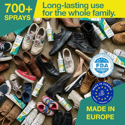 Natural Shoe Deodorizer Spray (700+ Sprays) - Extra Strength Shoe Odor Eliminator for Smelly Shoes & Foot Spray - Natural Peppermint & Eucalyptus Oils - Small Gift for Men & Women 3.38 fl oz