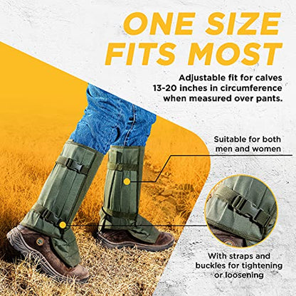 Razer Snake Gaiters for Hiking, Hunting - Snake Bite Protection Guards for Legs with Carry Bag, Heavy Duty, Adjustable Lightweight Flexible Design fits Men, Women - Lab Tested in USA