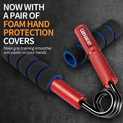 Grip Strength Trainer Set, 6 Pack, 50-350LB, Wrist Forearm Strengthener, Metal No Slip, Hand Grip Gripper Strengthener for Strength Training and Exercise, Hand Workout Squeezer Grip Strength - color: Red,200lb