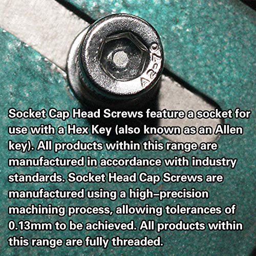 M3-0.5 x 8mm Socket Head Cap Screws Metric, Allen Socket Drive, Stainless Steel 304, Full Thread, Bright Finish, Machine Thread (50 Pcs) - size: M3-0.5 x 8mm