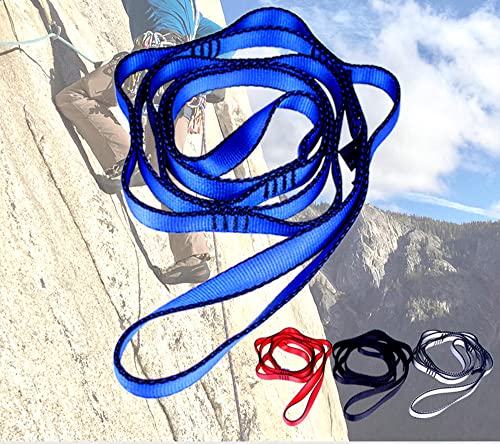 2Pcs 22KN Strong Climbing Strap Daisy Chain Nylon Daisy Chain Adjustable Strap Rope ，Length 110/150/180cmYoga Extend Belt - color: Blue, size: 1.1m