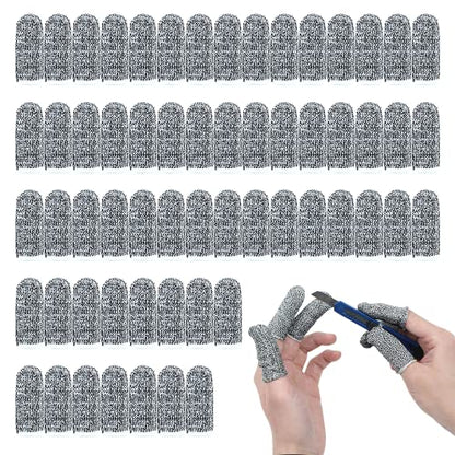 60 pcs Finger Cots Cut Resistant Protector Cut-Resistant Finger Covers, Anti-Cut Fingertips Finger Protection Cots for Peaked Tools DIY Working Building Kitchen Cutter Cooking, Breathable & Reusable - size: 60 Pack