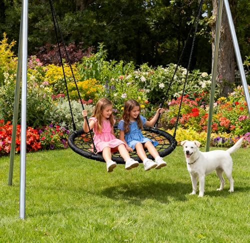 ZENY 48'' Spider Web Tree Swing for Kids and Adults, Steel Frame, 660 lb Capacity, Outdoor Swing Set,Hanging Straps, Adjustable Ropes (48 inch) - size: 48 inch