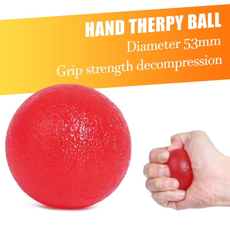 Grip Strength Trainer 7 Pack Adjustable Hand Gripper, Finger Stretcher Resistance Extensor Bands, Finger Exerciser, Grip Strength Ring & Stress Ball, Hand Grip Strengthener - color: Red