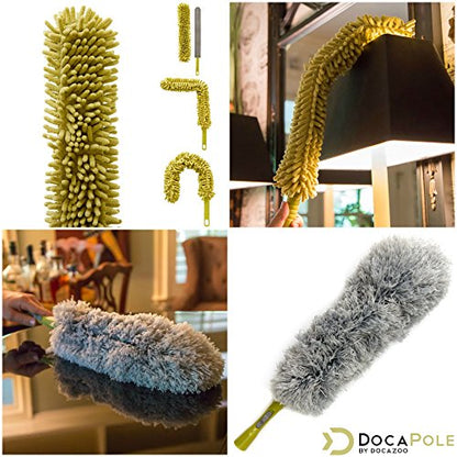 DOCA Telescoping Pole 5-12 Ft - Extension Pole for Cleaning, Feather Duster, Window Washing Kit, Paint Roller, Window Squeegee - High Reach Extendable Kit for Indoor & Outdoor - Duster Kit - size: 12 Ft, style: Duster Kit