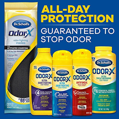 Dr. Scholl’s Odor-X ODOR-FIGHTING Spray-Powder // All-Day Odor Protection and Sweat Absorption - Packaging May Vary (Pack of 2)