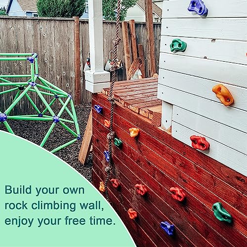 KAKO Rock Climbing Holds, Rock Wall Climbing Holds Kids, Climbing Wall Grips, Rock Climbing Wall for Kids Outside, Rock Climbing Holds for Kids with Mounting Hardware (25 Pcs)