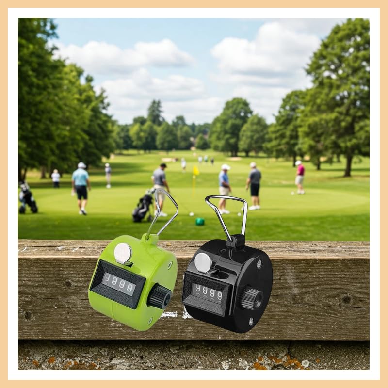 White Deer Hand Tally Counter 4 Digit Number Dual Clicker Golf Handy Convenient - color: MIX