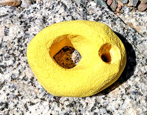 Large Finger Pocket Polyurethane Bolt-On Rock Climbing Wall Hand Hold - color: yellow