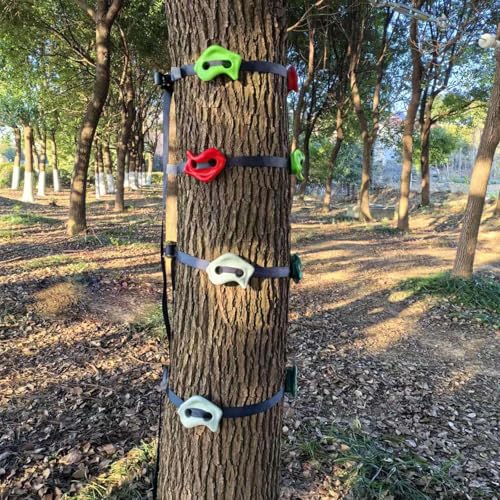 16pcs Tree Climbing Rocks Holds for Kids, 6 Ratchet Straps | 350lb, Non-Slip, Outdoor Obstacle Course Training Adventure Play, Ninja Accessories, Easy Install Hardware CPSC Approval - size: Rock Climbing