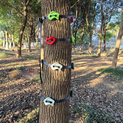 16pcs Tree Climbing Rocks Holds for Kids, 6 Ratchet Straps | 350lb, Non-Slip, Outdoor Obstacle Course Training Adventure Play, Ninja Accessories, Easy Install Hardware CPSC Approval - size: Rock Climbing