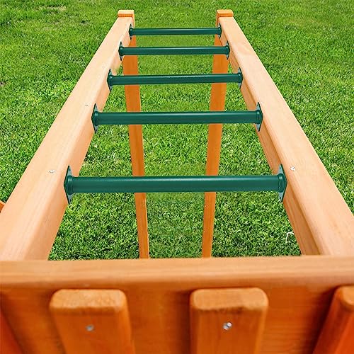 6 Pcs Green Outdoor Monkey Bars Ladder Rungs Playground Accessories | Heavy Duty Solid Constructed, Non-Slip Matte Powder Coated Weather Resistant, Hardware Include, Playset Swing Set Jungle Gym - color: Green