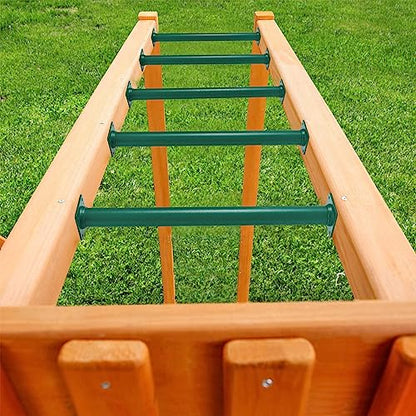 6 Pcs Green Outdoor Monkey Bars Ladder Rungs Playground Accessories | Heavy Duty Solid Constructed, Non-Slip Matte Powder Coated Weather Resistant, Hardware Include, Playset Swing Set Jungle Gym - color: Green